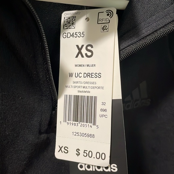 Adidas Unleash Confidence Half Zip Shift Logo Dress in Black - Picture 2 of 4